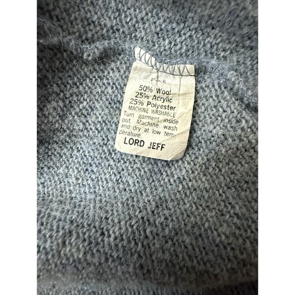 Vintage Lord Jeff Made In The USA Cardigan Grampacore Medium Baby Blue - Picture 5 of 10